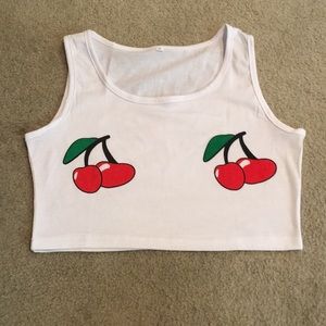 Cherry tank top crop top